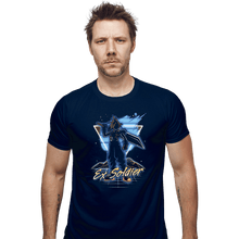 Load image into Gallery viewer, Shirts Fitted Shirts, Mens / Small / Navy Retro Ex-Soldier
