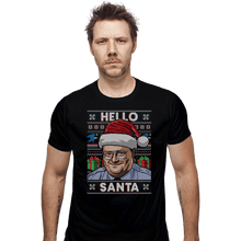 Load image into Gallery viewer, Shirts Fitted Shirts, Mens / Small / Black Hello Santa
