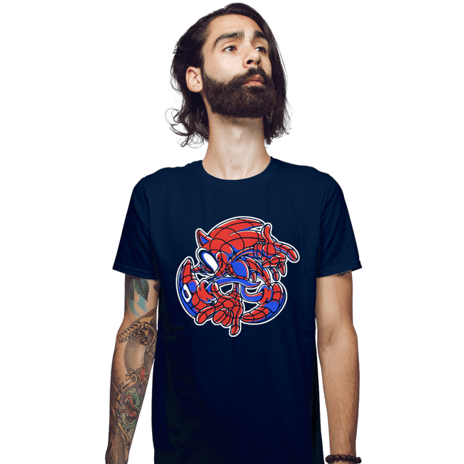 Daily_Deal_Shirts Fitted Shirts, Mens / Small / Navy Spider-Hog Adventure