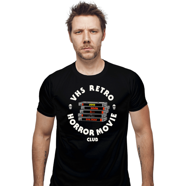Secret_Shirts Fitted Shirts, Mens / Small / Black VHS RETRO HORROR MOVIE CLUB
