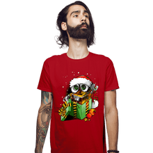 Load image into Gallery viewer, Daily_Deal_Shirts Fitted Shirts, Mens / Small / Red Christmas Robot
