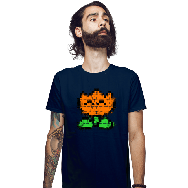 Secret_Shirts Fitted Shirts, Mens / Small / Navy Flower Graffiti