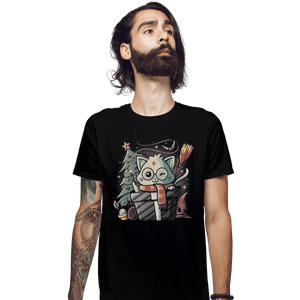Shirts Fitted Shirts, Mens / Small / Black Meowgical Gift