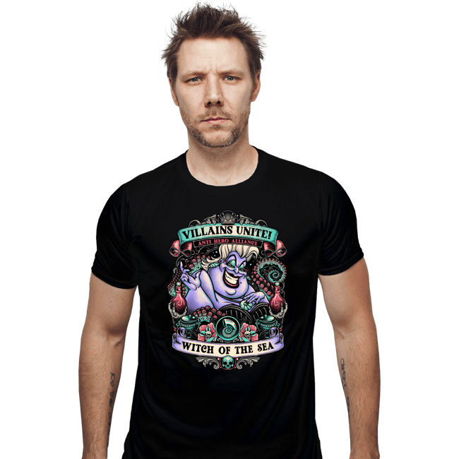 Daily_Deal_Shirts Fitted Shirts, Mens / Small / Black Villains Unite Ursula
