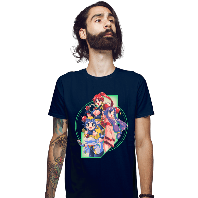 Daily_Deal_Shirts Fitted Shirts, Mens / Small / Navy Robot Hearts