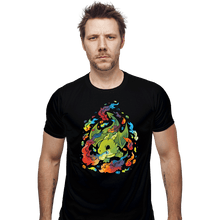 Load image into Gallery viewer, Shirts Fitted Shirts, Mens / Small / Black Rainbow Dragon
