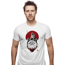 Load image into Gallery viewer, Shirts Fitted Shirts, Mens / Small / White Wolf Princess Ink
