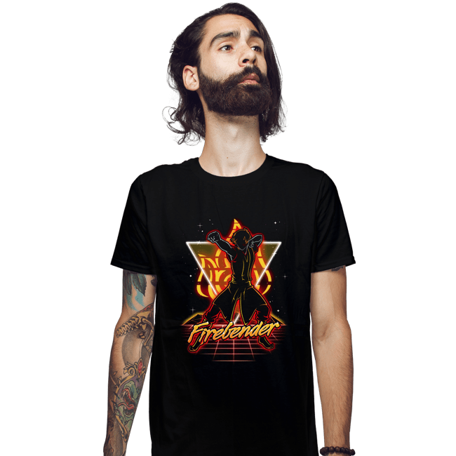 Shirts Fitted Shirts, Mens / Small / Black Retro Firebender