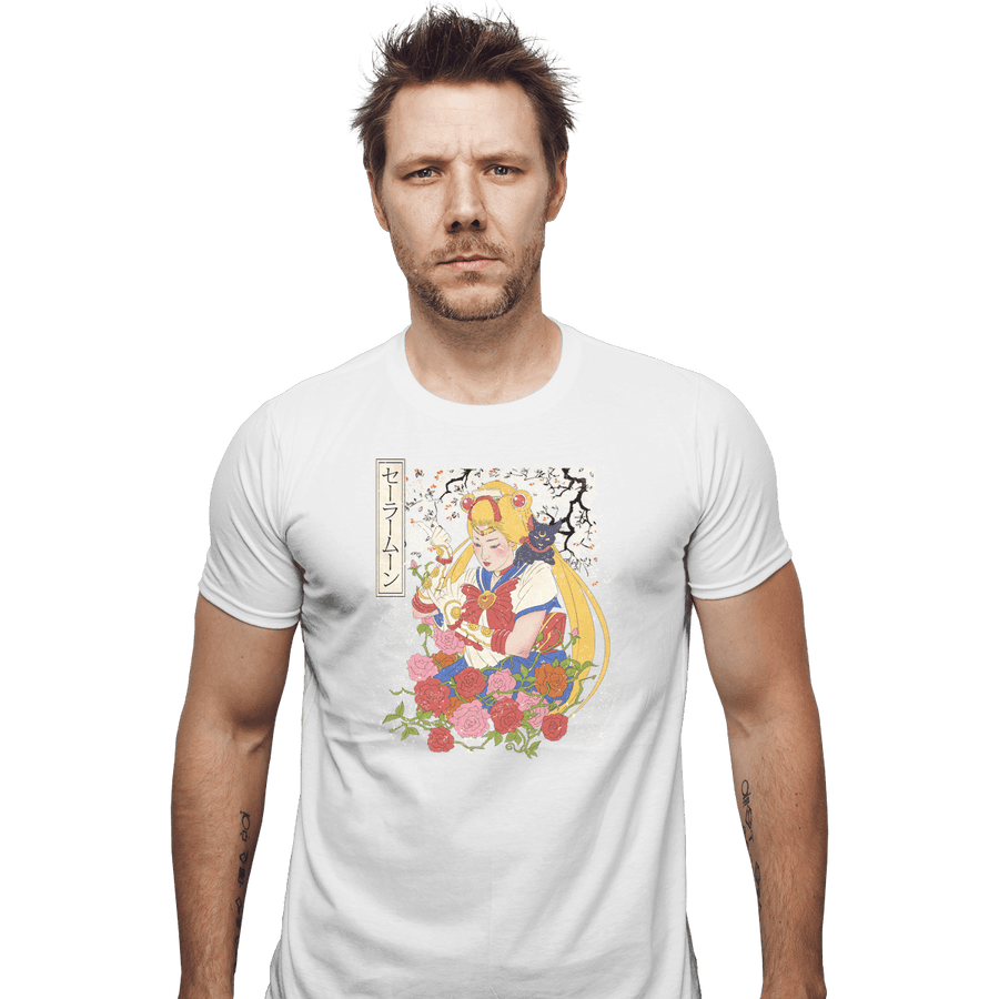 Shirts Fitted Shirts, Mens / Small / White Moon Print