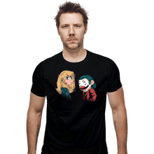 Load image into Gallery viewer, Daily_Deal_Shirts Fitted Shirts, Mens / Small / Black Mario And Peach
