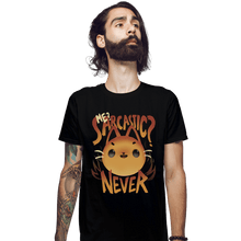Load image into Gallery viewer, Shirts Fitted Shirts, Mens / Small / Black Sarcastic Cat
