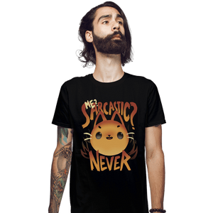 Shirts Fitted Shirts, Mens / Small / Black Sarcastic Cat