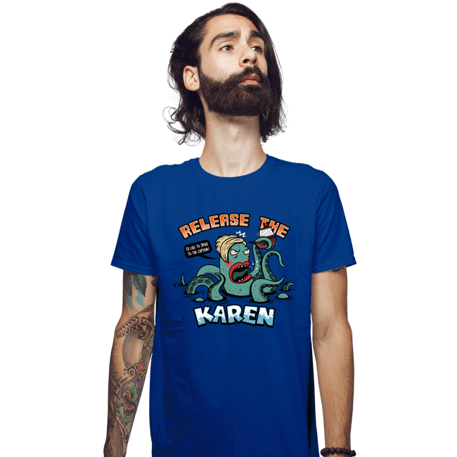 Shirts Fitted Shirts, Mens / Small / Royal Blue Release The Karen