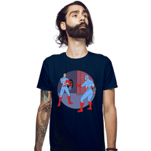 Load image into Gallery viewer, Shirts Fitted Shirts, Mens / Small / Navy Captain Americas
