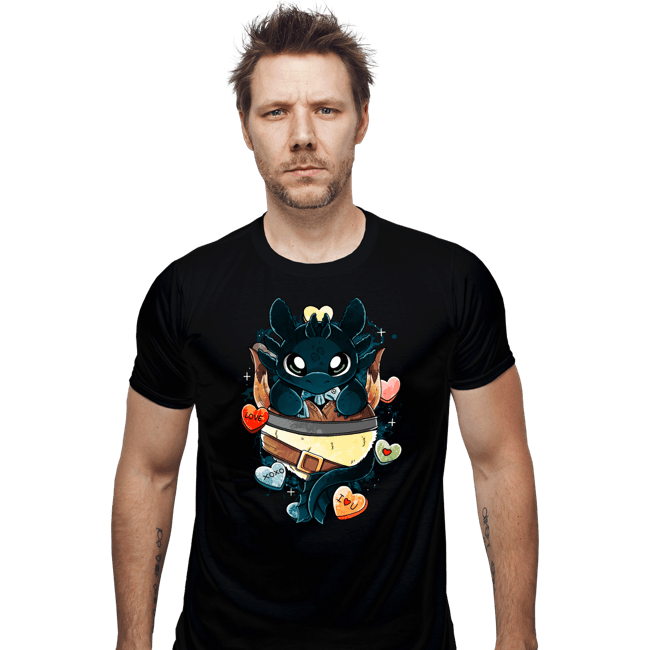Daily_Deal_Shirts Fitted Shirts, Mens / Small / Black Dragon Valentine
