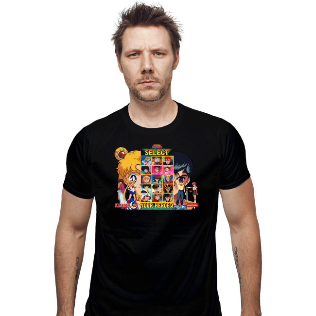 Secret_Shirts Fitted Shirts, Mens / Small / Black Select 90s Anime Hero