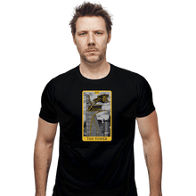 Load image into Gallery viewer, Shirts Fitted Shirts, Mens / Small / Black Tarot The Tower
