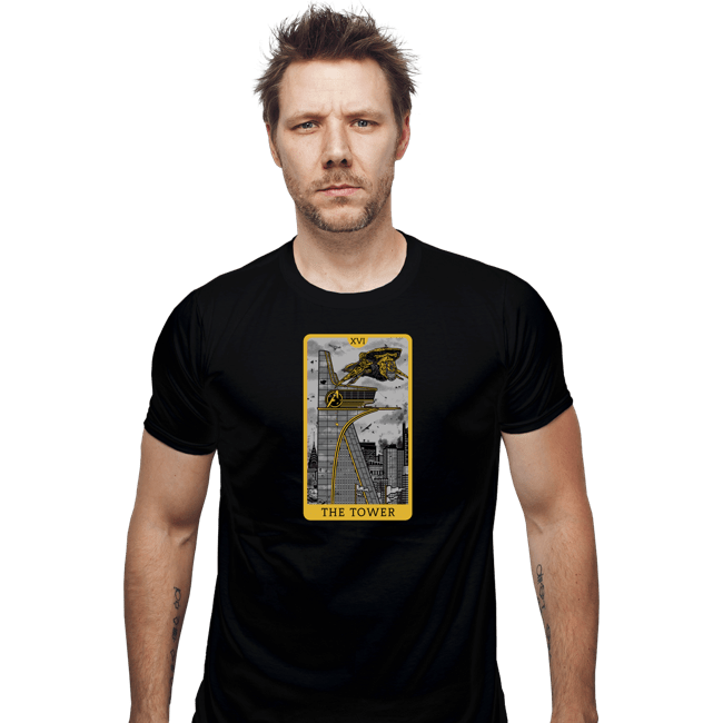 Shirts Fitted Shirts, Mens / Small / Black Tarot The Tower