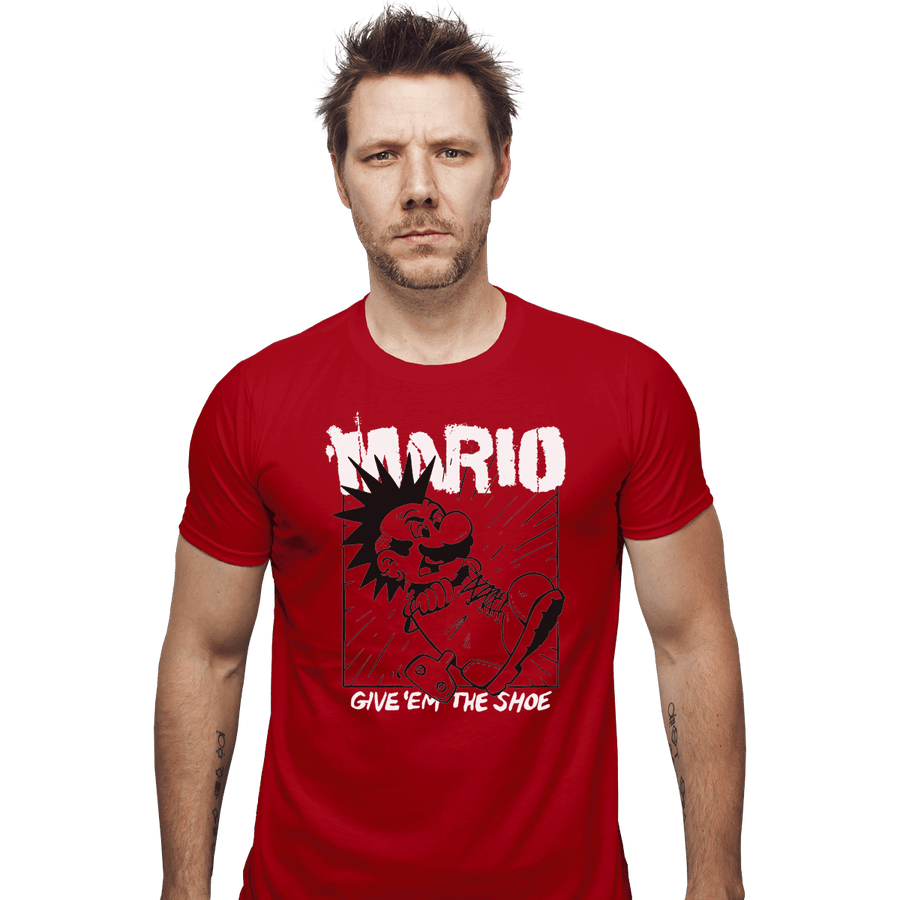 Shirts Fitted Shirts, Mens / Small / Red Give 'Em The Shoe