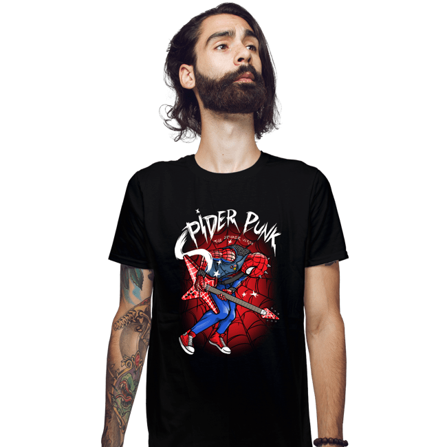 Daily_Deal_Shirts Fitted Shirts, Mens / Small / Black Spider Punk