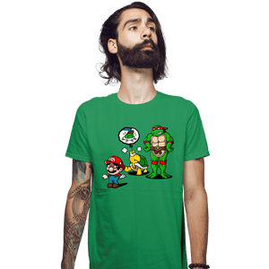 Secret_Shirts Fitted Shirts, Mens / Small / Irish Green Turtle Big Bro