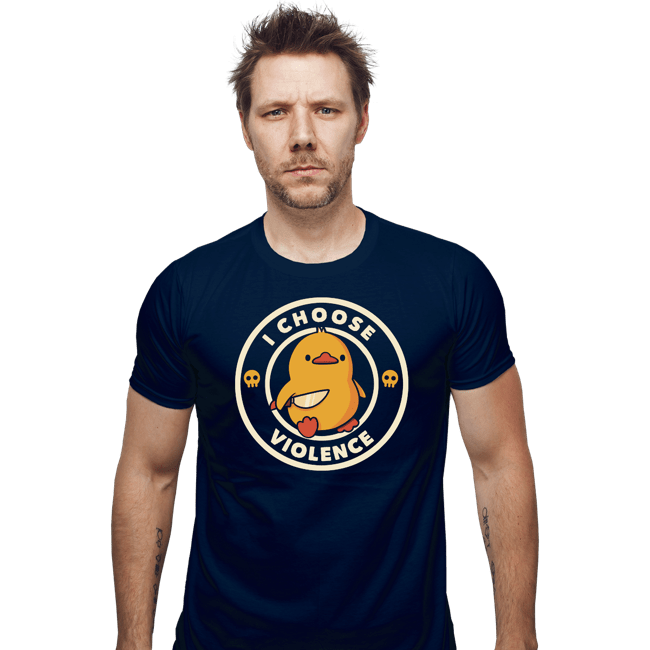 Daily_Deal_Shirts Fitted Shirts, Mens / Small / Navy I Choose Violence