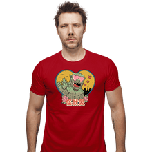 Load image into Gallery viewer, Daily_Deal_Shirts Fitted Shirts, Mens / Small / Red Kaiju Love
