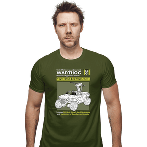 Daily_Deal_Shirts Fitted Shirts, Mens / Small / Military Green Warthog Manual