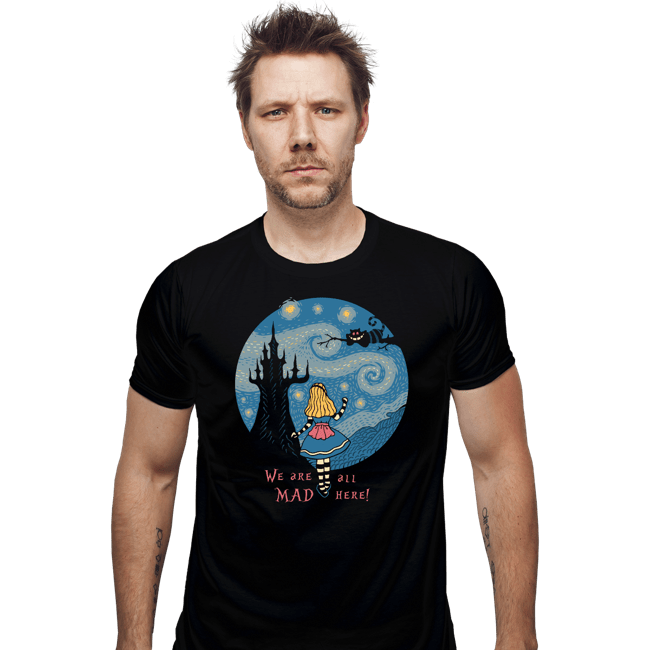 Daily_Deal_Shirts Fitted Shirts, Mens / Small / Black Starry Wonderland