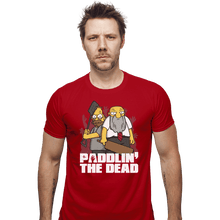 Load image into Gallery viewer, Shirts Fitted Shirts, Mens / Small / Red Paddlin&#39; The Dead
