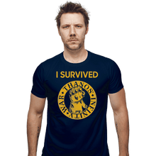 Load image into Gallery viewer, Shirts Fitted Shirts, Mens / Small / Navy Infinity War Survivor
