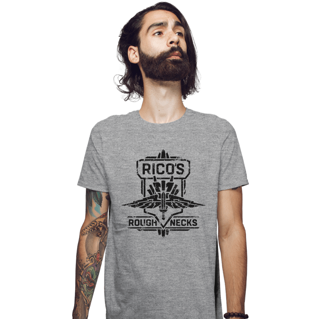 Shirts Fitted Shirts, Mens / Small / Sports Grey Starship Troopers Rico's Roughnecks
