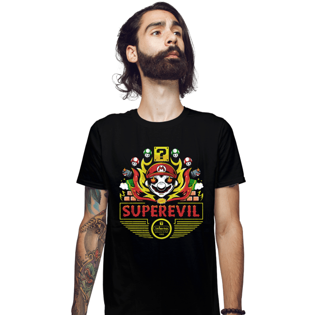 Shirts Fitted Shirts, Mens / Small / Black Superevil Inferno