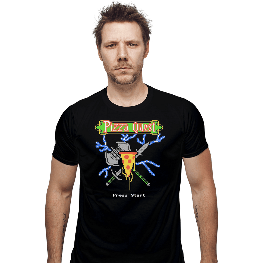 Shirts Fitted Shirts, Mens / Small / Black PIzza Quest
