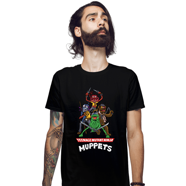 Secret_Shirts Fitted Shirts, Mens / Small / Black Teenage Mutant Ninja Muppets
