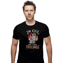 Load image into Gallery viewer, Daily_Deal_Shirts Fitted Shirts, Mens / Small / Black I&#39;m Evil But I Have Feelings

