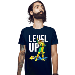 Secret_Shirts Fitted Shirts, Mens / Small / Navy Rogue Levels Up