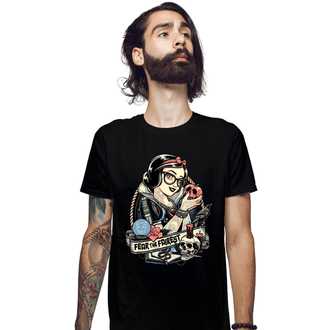 Daily_Deal_Shirts Fitted Shirts, Mens / Small / Black Rocker Snow White