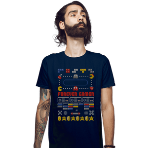 Shirts Fitted Shirts, Mens / Small / Navy A Very Gamer Christmas