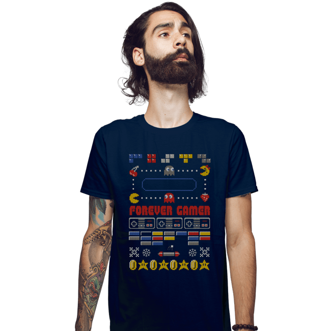 Shirts Fitted Shirts, Mens / Small / Navy A Very Gamer Christmas
