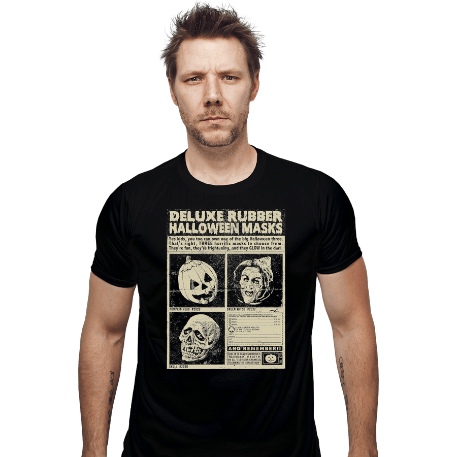Shirts Fitted Shirts, Mens / Small / Black Three Halloween Masks