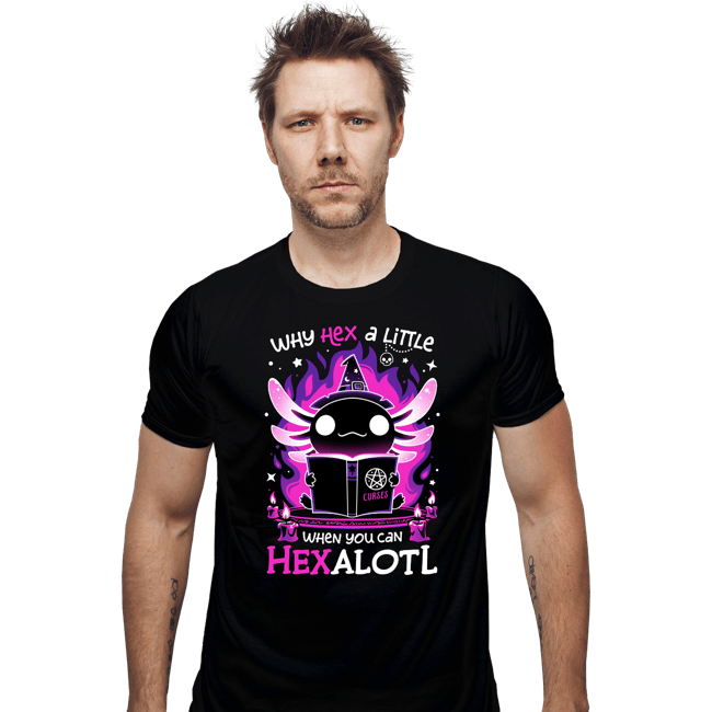 Daily_Deal_Shirts Fitted Shirts, Mens / Small / Black Axolotl Witching Hour