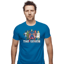 Load image into Gallery viewer, Shirts Fitted Shirts, Mens / Small / Sapphire Cartoon Seven
