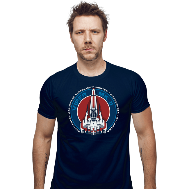 Daily_Deal_Shirts Fitted Shirts, Mens / Small / Navy Battlestar MKII
