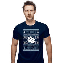 Load image into Gallery viewer, Shirts Fitted Shirts, Mens / Small / Navy Merry Xmash
