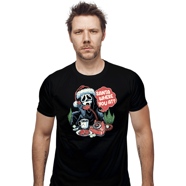 Secret_Shirts Fitted Shirts, Mens / Small / Black Ghostface Santa