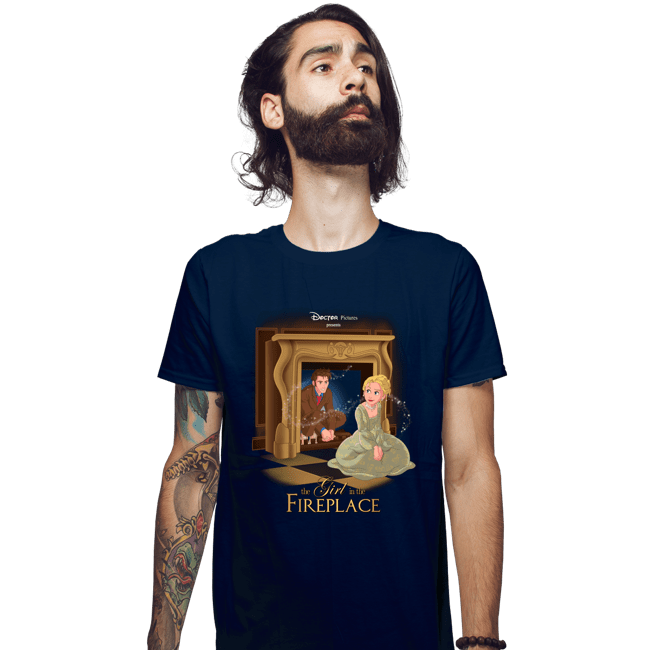Secret_Shirts Fitted Shirts, Mens / Small / Navy Girl In The Fireplace