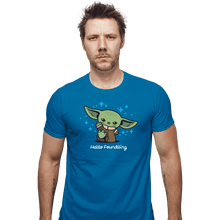Load image into Gallery viewer, Shirts Fitted Shirts, Mens / Small / Sapphire Hello Foundling
