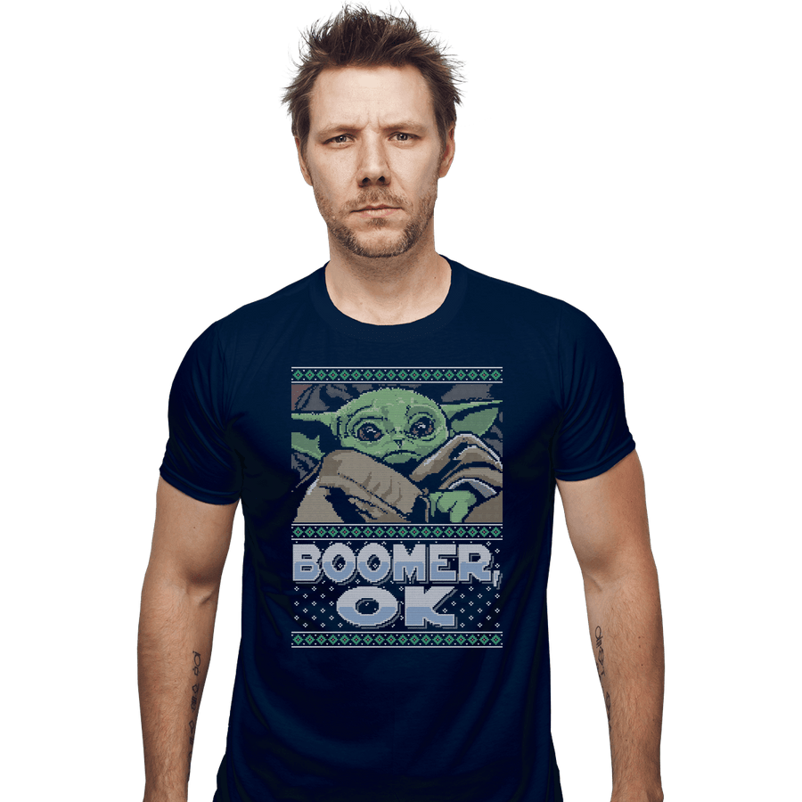 Shirts Fitted Shirts, Mens / Small / Navy Boomer Ok Baby Yoda Sweater