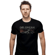 Load image into Gallery viewer, Secret_Shirts Fitted Shirts, Mens / Small / Black Retro DeLorean
